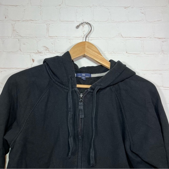 Gap Sweatshirt Boys XL Black Hoodie Zip Up Sweater Drawstring Long Sleeve Fleece - Picture 2 of 7